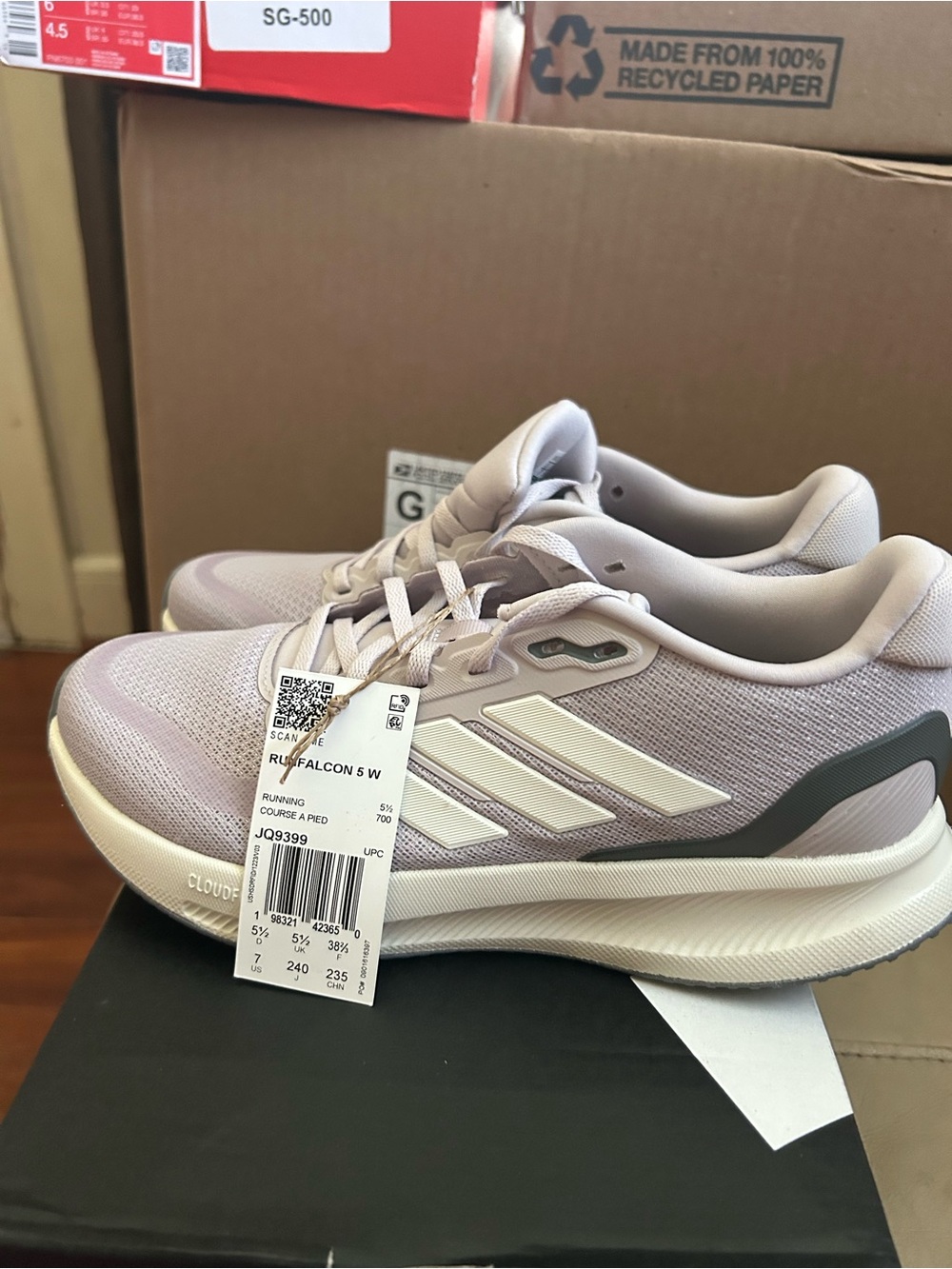 adidas Runfalcon Women’s Running Shoes in Light Purple and White